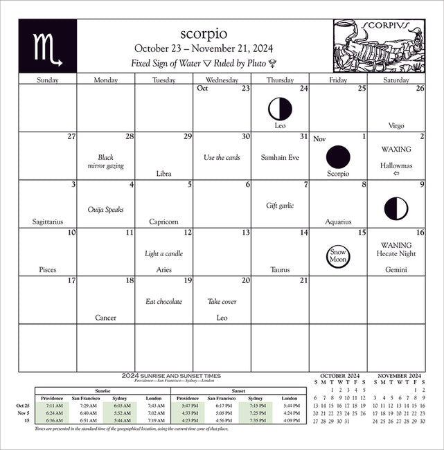 The Witches' Almanac 2024 Wall Calendar The Witches' Almanac